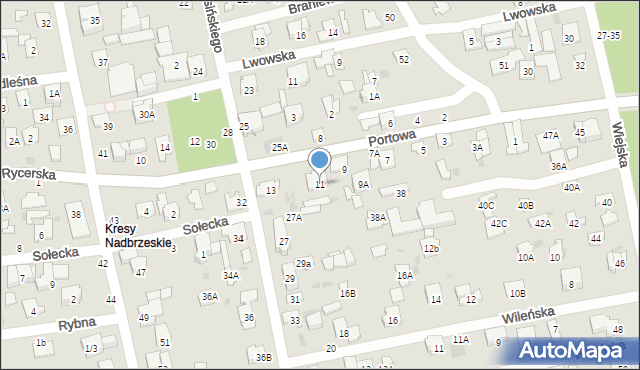 Otwock, Portowa, 11, mapa Otwock