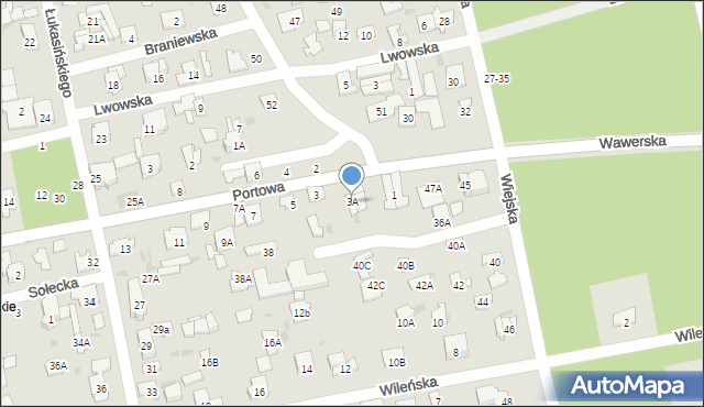 Otwock, Portowa, 3A, mapa Otwock