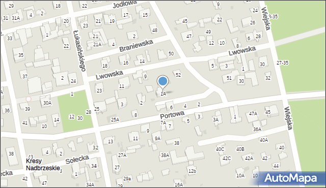 Otwock, Portowa Zaułek, 1A, mapa Otwock