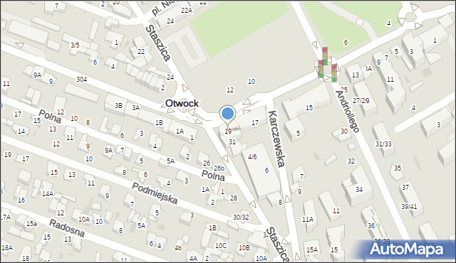 Otwock, Powstańców Warszawy, 19, mapa Otwock