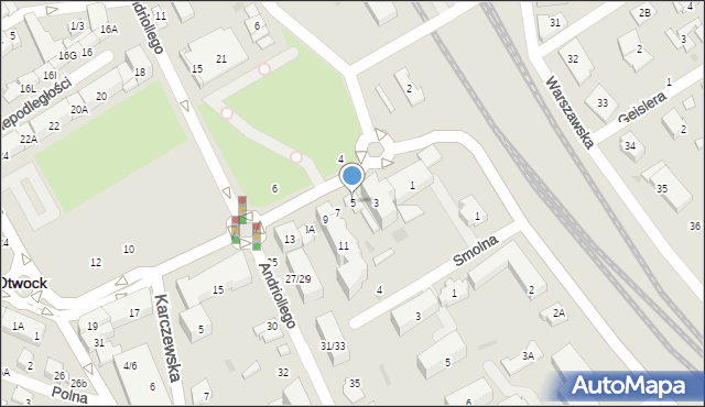 Otwock, Powstańców Warszawy, 5, mapa Otwock