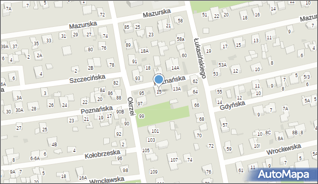 Otwock, Poznańska, 15, mapa Otwock