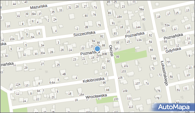 Otwock, Poznańska, 17, mapa Otwock