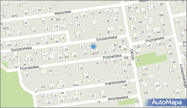Otwock, Poznańska, 24, mapa Otwock