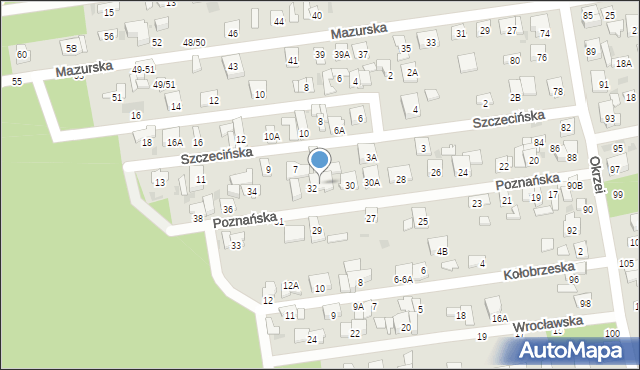 Otwock, Poznańska, 32A, mapa Otwock