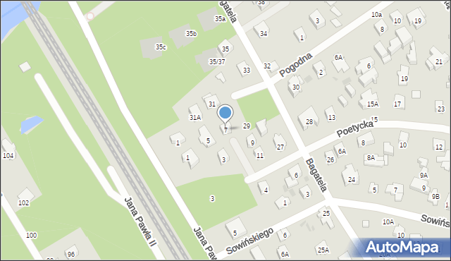 Otwock, Poetycka, 7, mapa Otwock