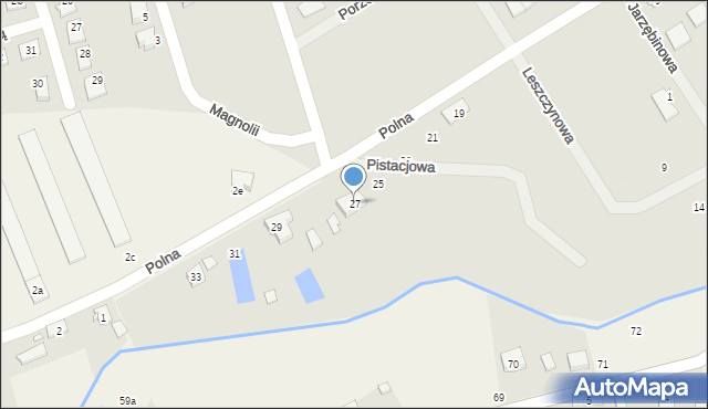 Otyń, Polna, 27, mapa Otyń