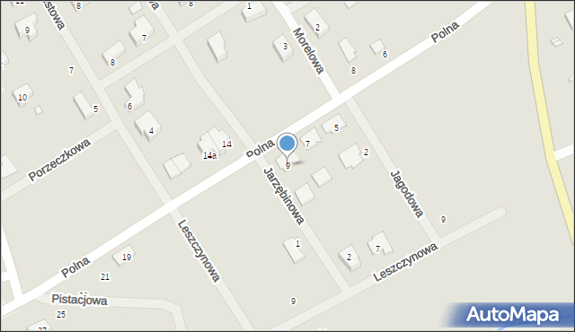Otyń, Polna, 9, mapa Otyń