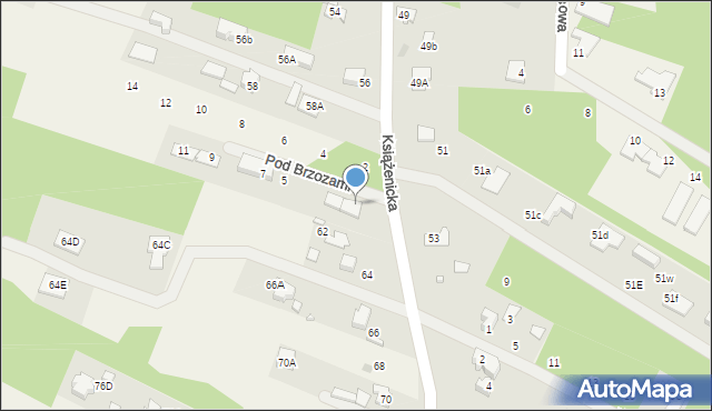 Owczarnia, Pod Brzozami, 1, mapa Owczarnia