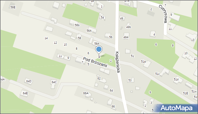 Owczarnia, Pod Brzozami, 4, mapa Owczarnia