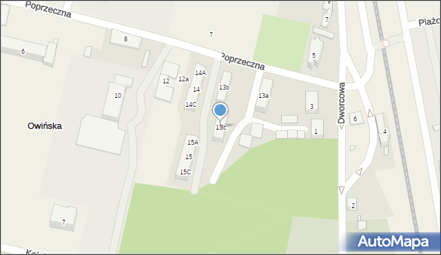 Owińska, Poprzeczna, 13c, mapa Owińska