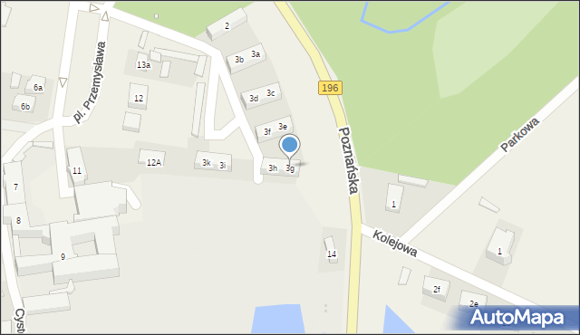 Owińska, Poznańska, 3g, mapa Owińska