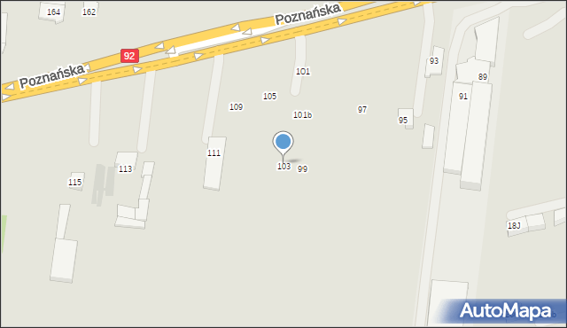 Ożarów Mazowiecki, Poznańska, 103, mapa Ożarów Mazowiecki