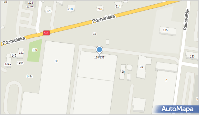 Ożarów Mazowiecki, Poznańska, 129/133, mapa Ożarów Mazowiecki