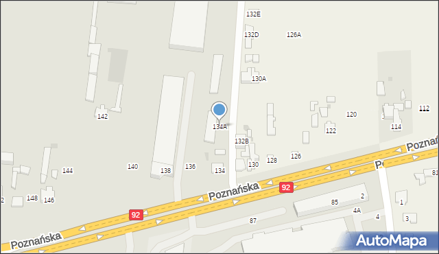 Ożarów Mazowiecki, Poznańska, 134A, mapa Ożarów Mazowiecki