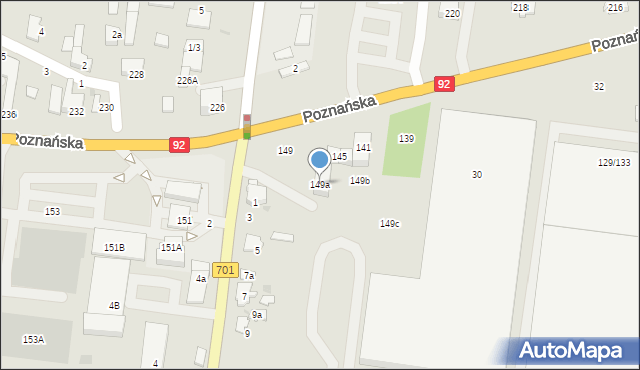 Ożarów Mazowiecki, Poznańska, 149a, mapa Ożarów Mazowiecki