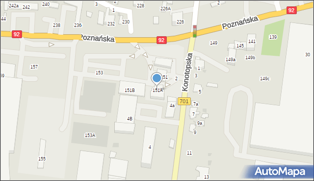 Ożarów Mazowiecki, Poznańska, 151A, mapa Ożarów Mazowiecki