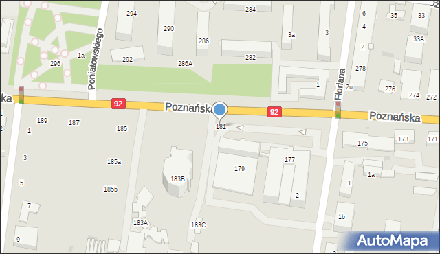 Ożarów Mazowiecki, Poznańska, 181, mapa Ożarów Mazowiecki