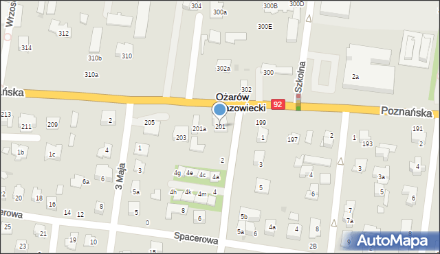 Ożarów Mazowiecki, Poznańska, 201, mapa Ożarów Mazowiecki