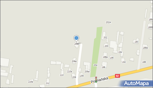 Ożarów Mazowiecki, Poznańska, 208b, mapa Ożarów Mazowiecki