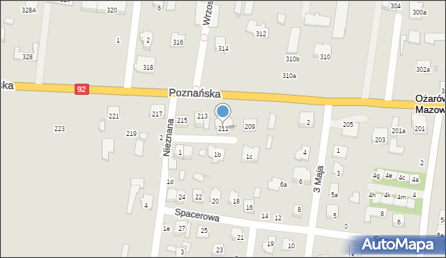 Ożarów Mazowiecki, Poznańska, 211, mapa Ożarów Mazowiecki