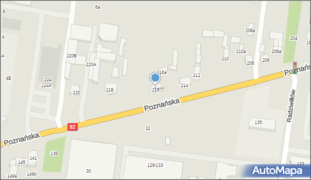 Ożarów Mazowiecki, Poznańska, 216, mapa Ożarów Mazowiecki