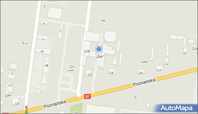 Ożarów Mazowiecki, Poznańska, 220A, mapa Ożarów Mazowiecki