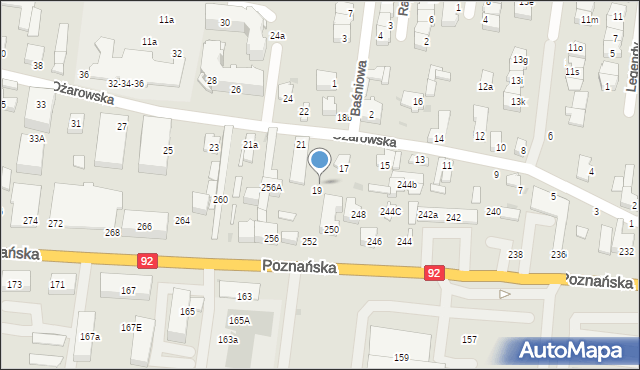 Ożarów Mazowiecki, Poznańska, 252A, mapa Ożarów Mazowiecki