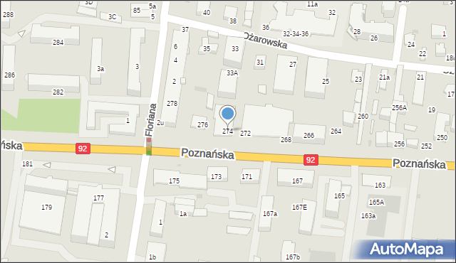 Ożarów Mazowiecki, Poznańska, 274, mapa Ożarów Mazowiecki