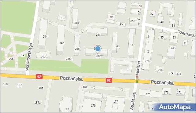 Ożarów Mazowiecki, Poznańska, 282, mapa Ożarów Mazowiecki