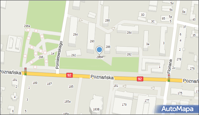 Ożarów Mazowiecki, Poznańska, 286A, mapa Ożarów Mazowiecki
