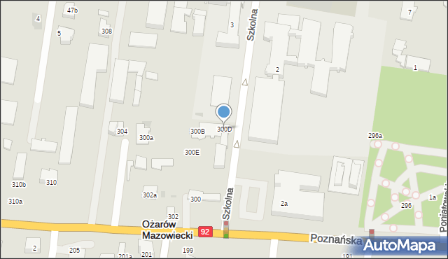 Ożarów Mazowiecki, Poznańska, 300D, mapa Ożarów Mazowiecki