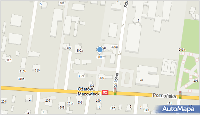 Ożarów Mazowiecki, Poznańska, 300E, mapa Ożarów Mazowiecki