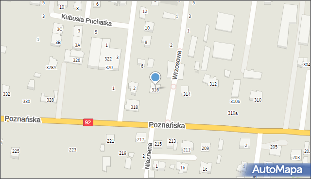 Ożarów Mazowiecki, Poznańska, 316, mapa Ożarów Mazowiecki