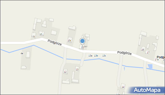 Ożegów, Podgórze, 11, mapa Ożegów