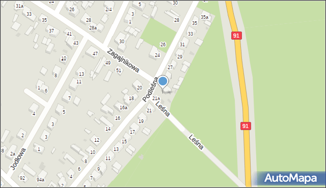 Ozorków, Podleśna, 23, mapa Ozorków