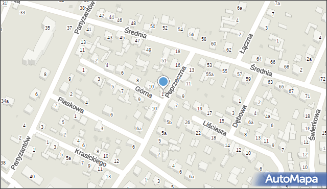 Ozorków, Poprzeczna, 12, mapa Ozorków