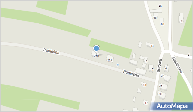 Pabianice, Podleśna, 26B, mapa Pabianic