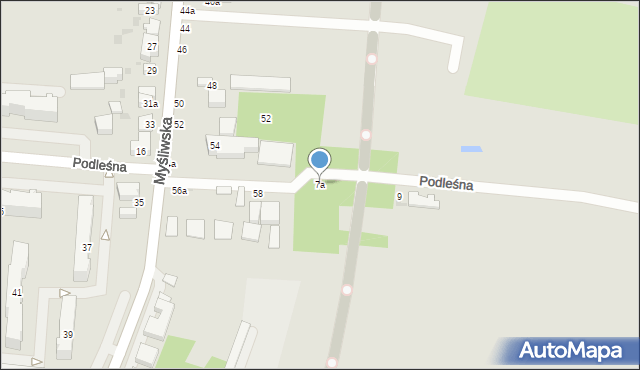 Pabianice, Podleśna, 7a, mapa Pabianic