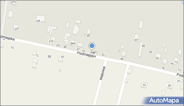 Pabianice, Podmiejska, 93B, mapa Pabianic