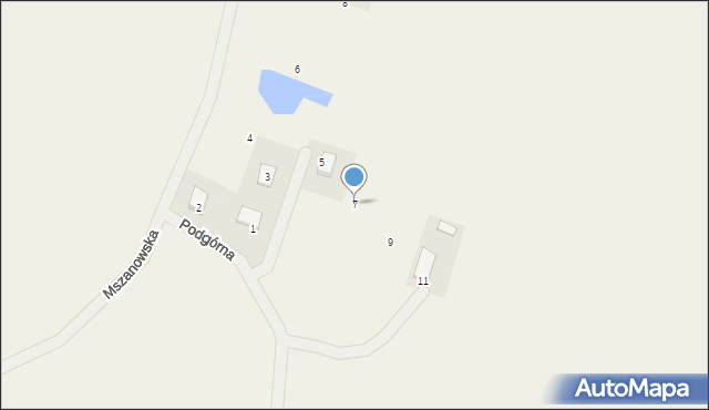 Pacółtowo, Podgórna, 7, mapa Pacółtowo