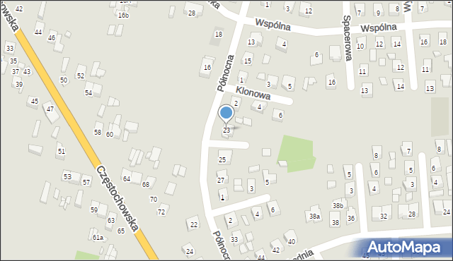 Pajęczno, Północna, 23, mapa Pajęczno