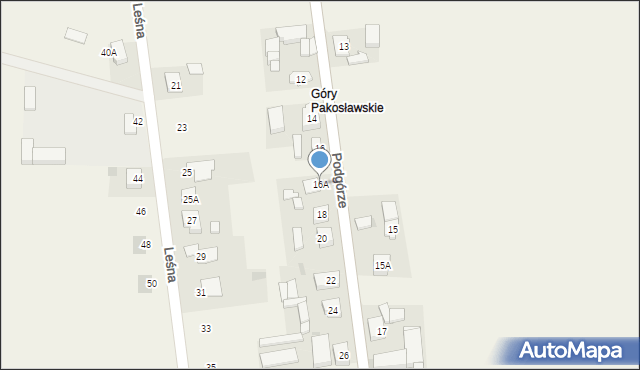 Pakosław, Podgórze, 16A, mapa Pakosław