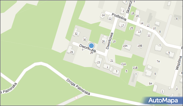 Palmiry, Podleśna, 25, mapa Palmiry