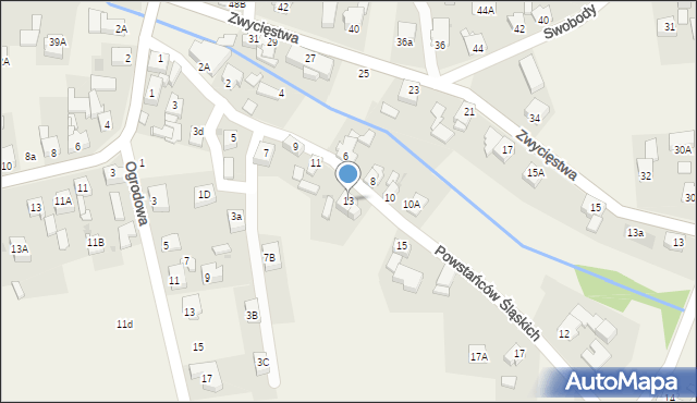 Paniówki, Powstańców Śląskich, 13, mapa Paniówki