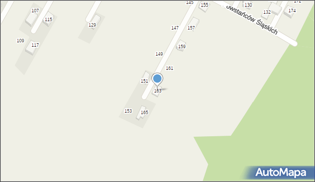 Paniówki, Powstańców Śląskich, 163, mapa Paniówki