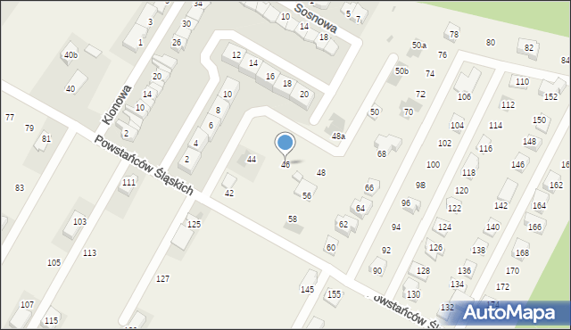 Paniówki, Powstańców Śląskich, 46, mapa Paniówki