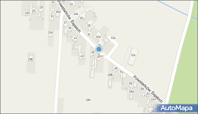 Paniówki, Powstańców Śląskich, 47, mapa Paniówki