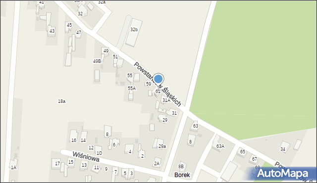 Paniówki, Powstańców Śląskich, 61, mapa Paniówki