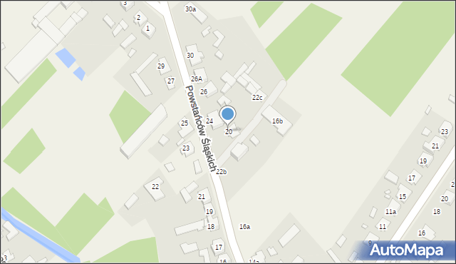 Panki, Powstańców Śląskich, 20, mapa Panki